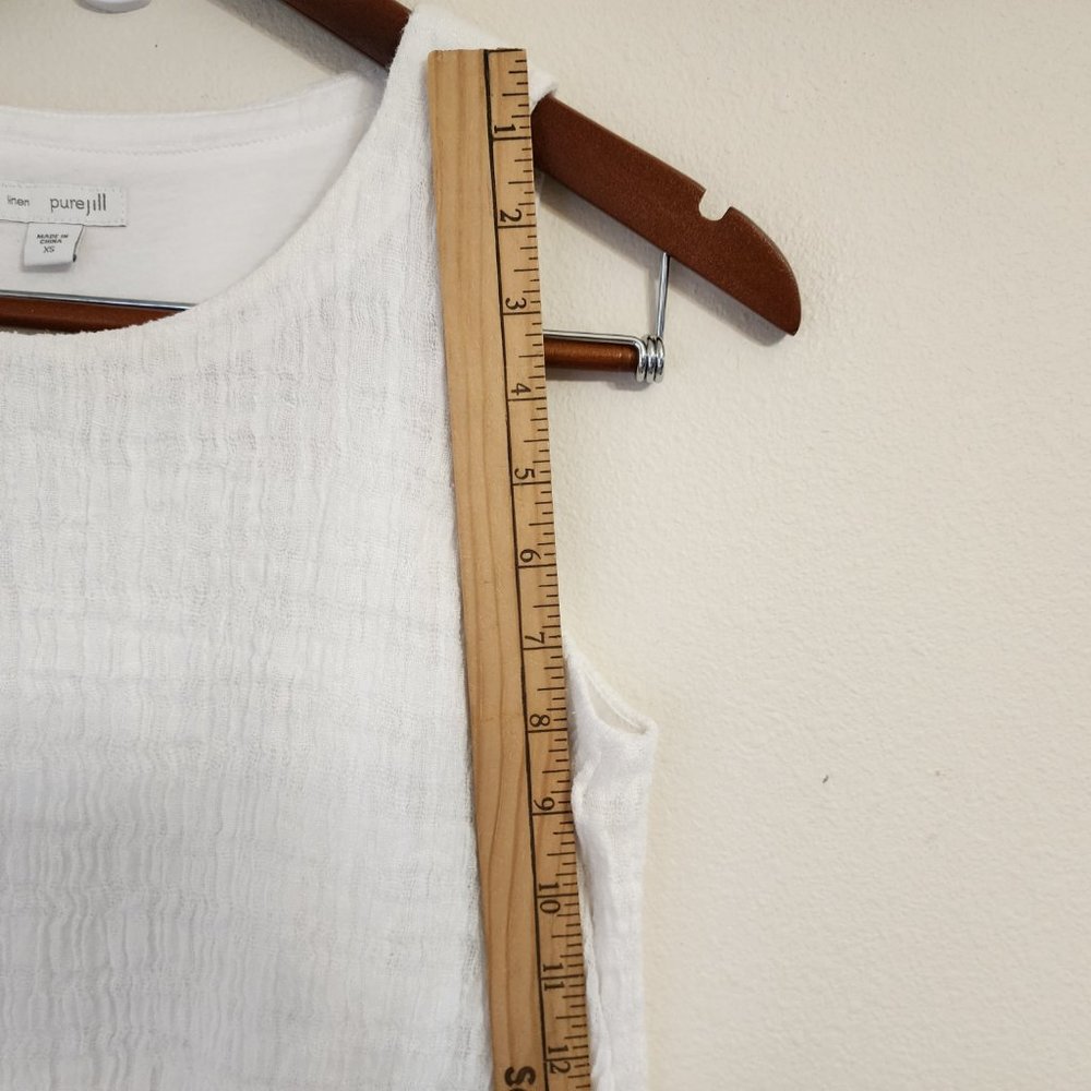 J.Jill Pure Linen Women Sleeveless Maxi Dress Sz XS White, Layer, Slit, Classic - Picture 11 of 14
